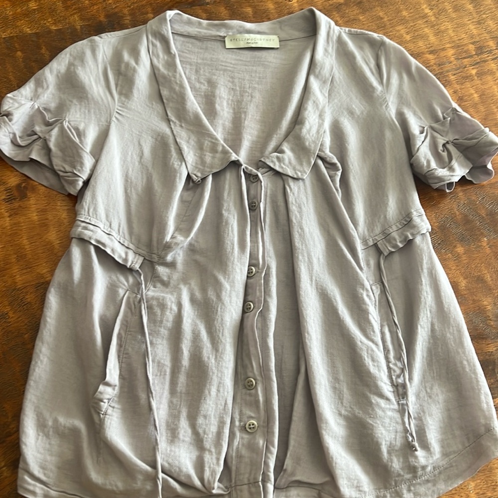 Stella McCartney slightly-sheer button-up blouse